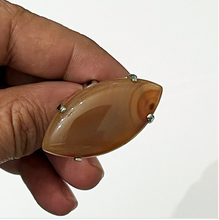 Load image into Gallery viewer, Unisex Brass Ring with a Big Light Brown Agate Stone. Simulated, a Unique Gift