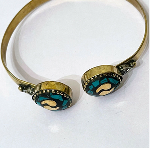 Tibet Nepal Indian Style Brass Cuff Bracelet - Unisex