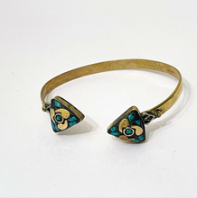 Load image into Gallery viewer, Tibet Nepal Indian Style Brass Cuff Bracelet - Unisex Style#2