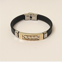 Load image into Gallery viewer, Men’s business stainless steel bracelet with black PU leather