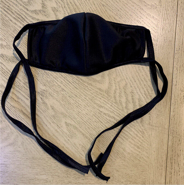 Stretchy Face Mask - Reusable Fixed & Adjustable Rectangular 10" Face Mask - Color: Black
