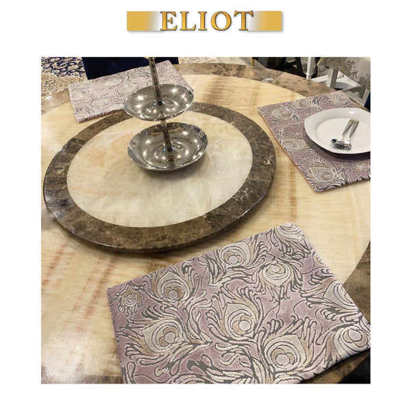 Hawaii - Pack of 4 Beautiful Cut Velvet Placemats - Color: Blush