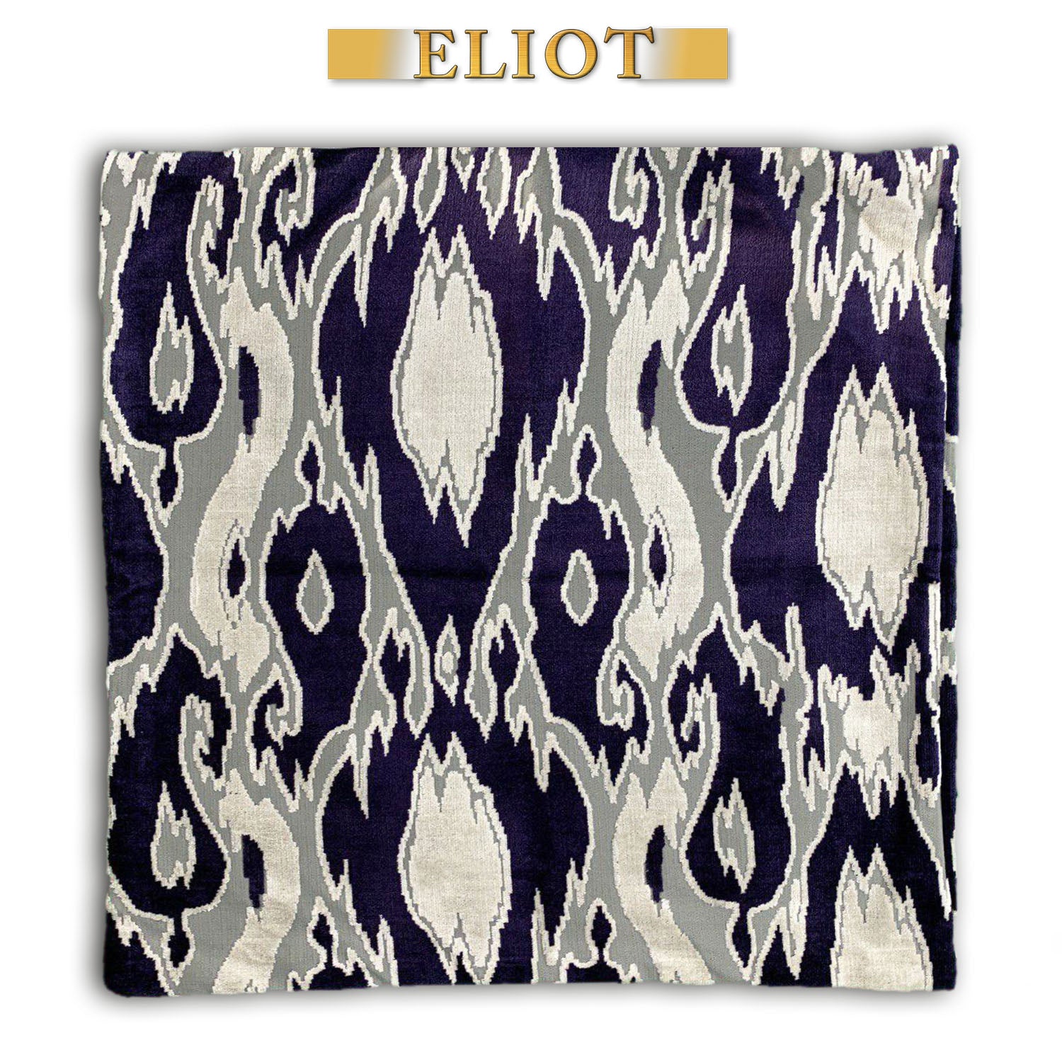 Harrow - Modern Pattern Cut Velvet Pillow - Double-Sided - Color: Purple