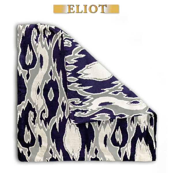 Harrow - Modern Pattern Cut Velvet Pillow - Double-Sided - Color: Purple